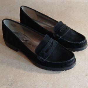 Ann Klein Black Suede Women's Loafers Sz 7.5M